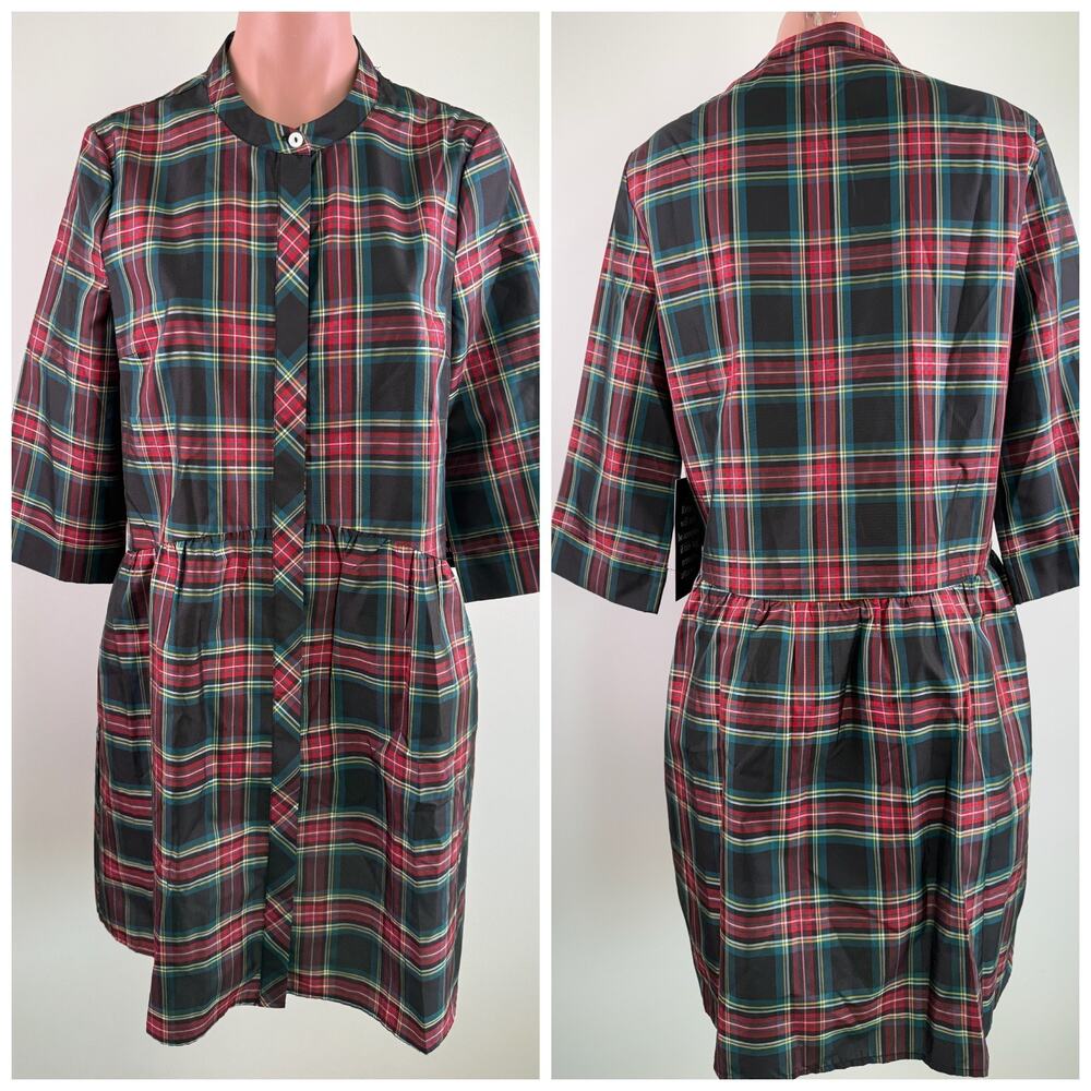 Tuckernuck Highland Tartan Royal Long Sleeve Shirt Plaited Dress Size 3XL NWT